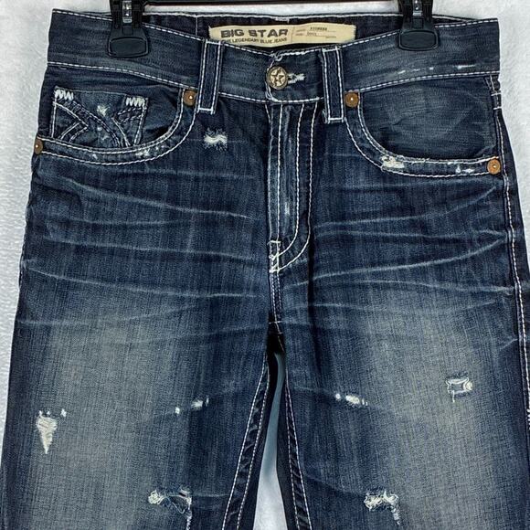 Big Star Pioneer Bootcut Jeans Mens 31R (32x32) Whiskers Western Fade Distressed - Picture 1 of 14